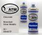 Preview: Chevrolet, Moondust Silver Metallic, 32 / WA407P: 400ml Sprühdose + 400ml Klarlack - Set, von ATW Autoteile West.